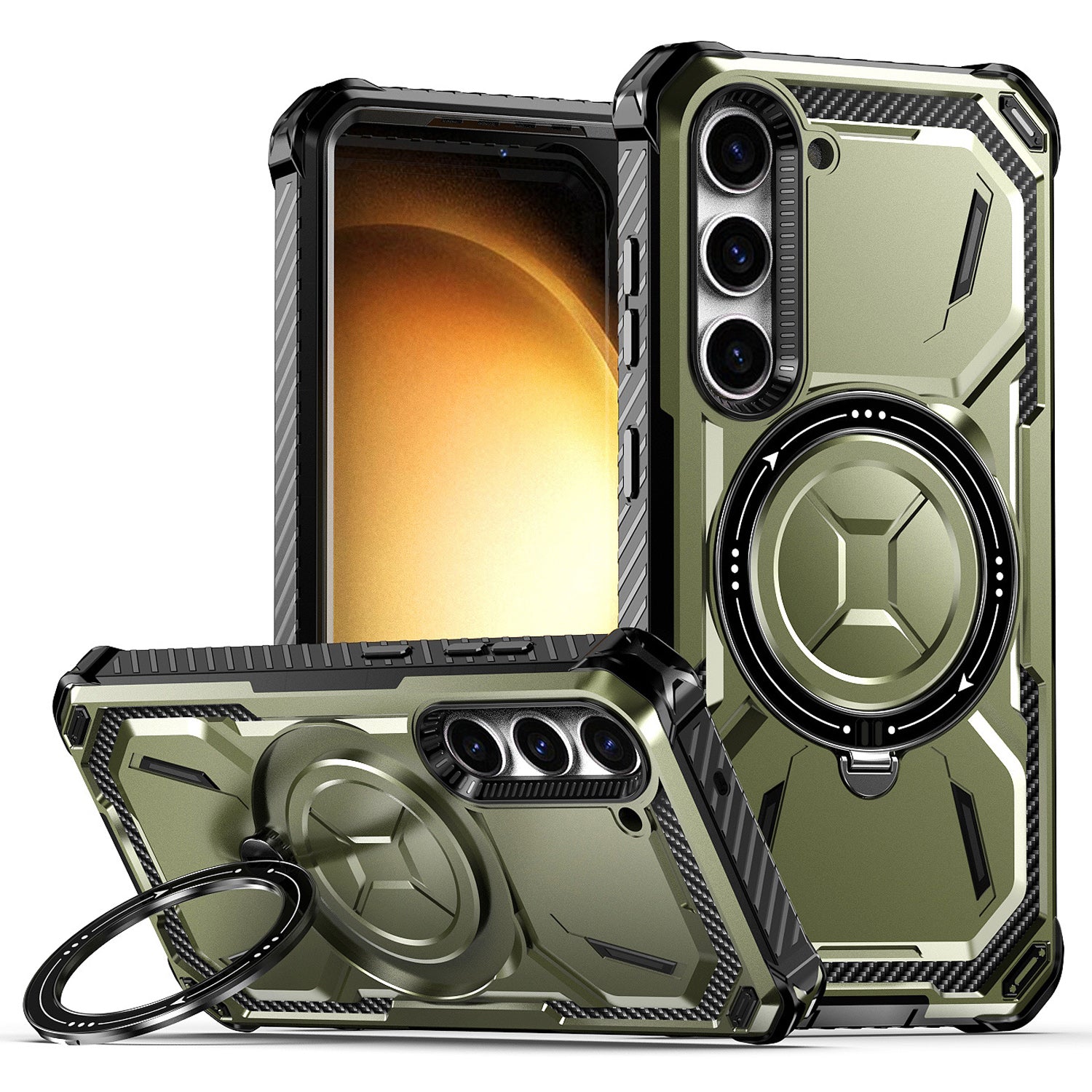 For Samsung Galaxy S23 Magnetic Phone Cover PC TPU Ring Kickstand Cell Phone Case For Samsung Galaxy S23 Magnetic Phone Cover PC TPU Ring Kickstand Cell Phone Case